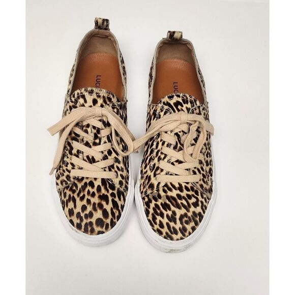 Lucky Brand Dansbey Cheetah Print Casual Sneakers Shoes Color Brown Size US 7.5M - Picture 6 of 15